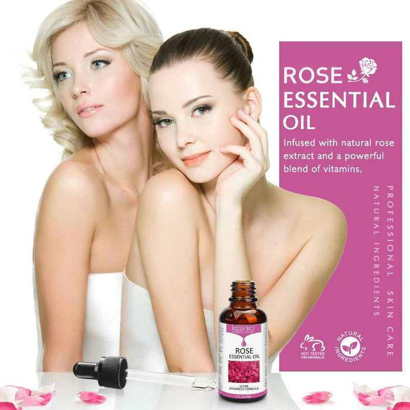 Kizenka Rose Essential Oil - Powerful Natural Age-Defying Skin Treatme